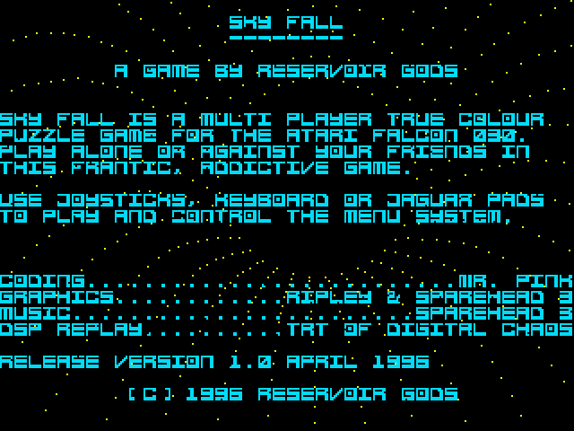 Skyfall [Falcon030] atari screenshot